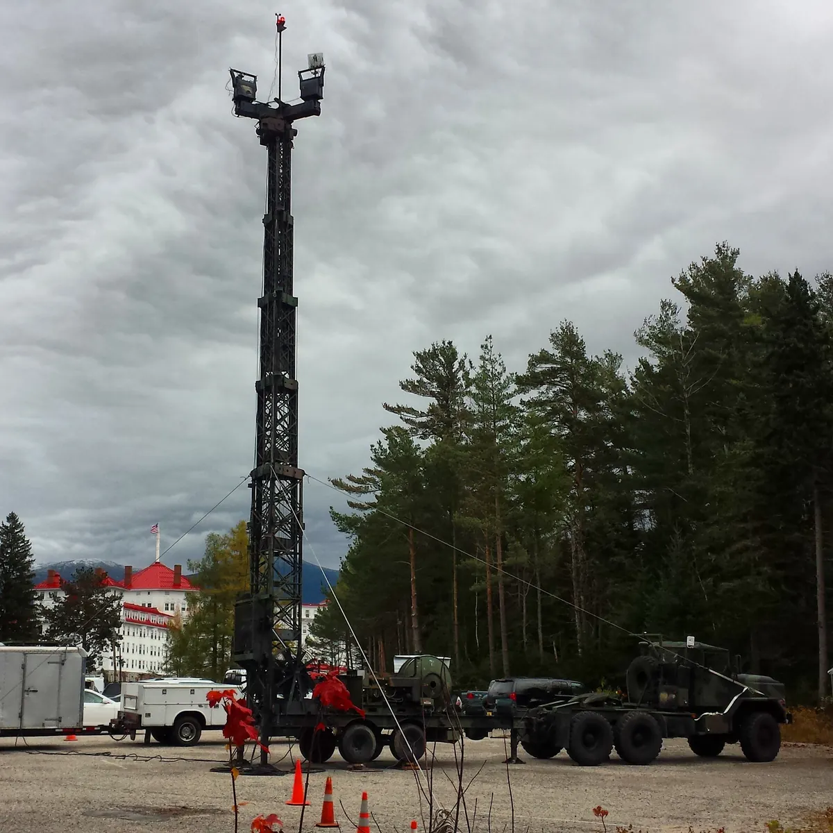 Capone Communications portable tower deployed on site